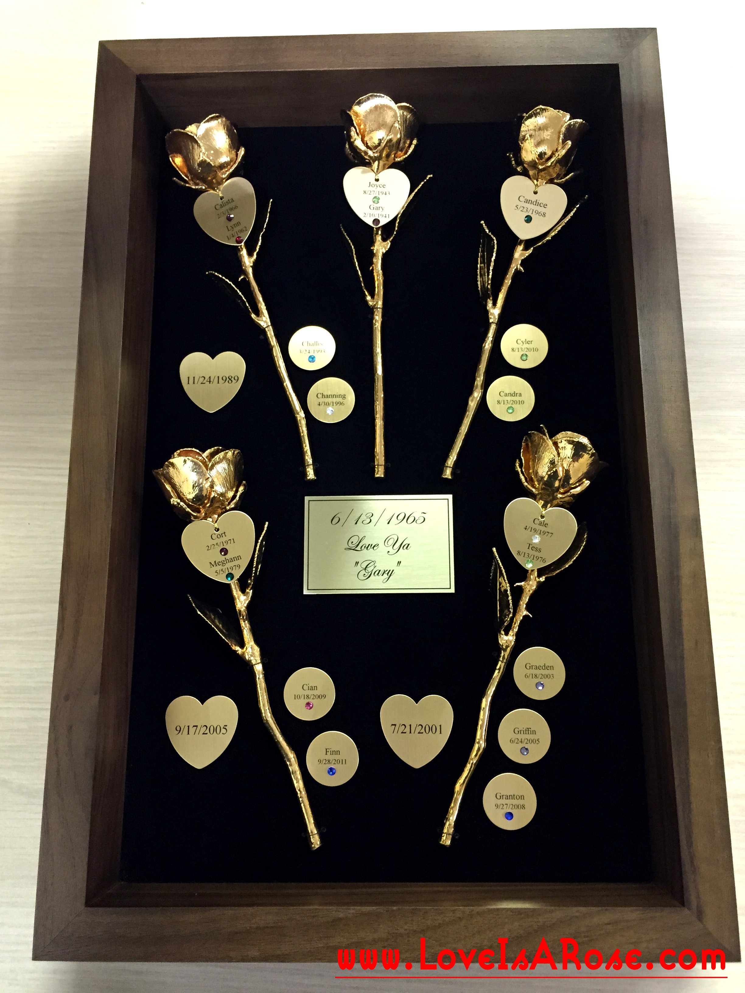 Personalized Anniversary Gifts For Her
 Gold Roses for Custom 50th Anniversary Gifts