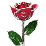 Personalized I Love You Platinum Rose