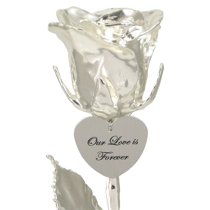 Personalized Silver Dipped Rose