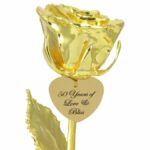 14" Personalized 24k Gold Plated Rose