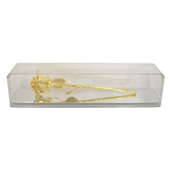 11" 24k Gold Dipped Rose in Museum Case