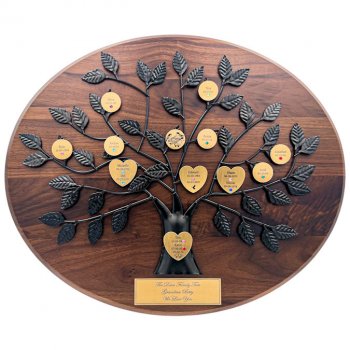 Personalized Anniversary Family Tree Plaque with Black Tree