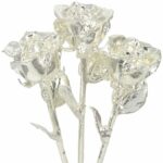 3 Silver Dipped Roses