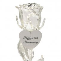 8" Personalized All Silver Rose