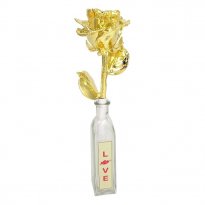 11" Fully Dipped Rose and Personalized Message in a Bottle