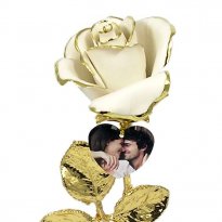 Capodimonte Porcelain Rose and Photo Heart