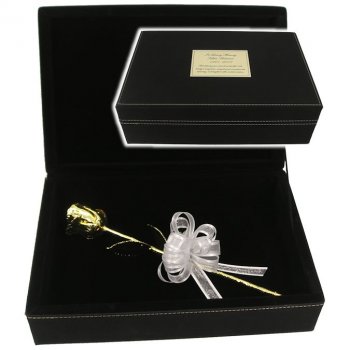 11" Dipped Rose in Personalized Memorial Case