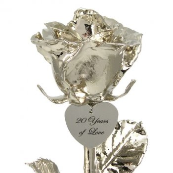 17" Personalized Platinum Dipped Rose