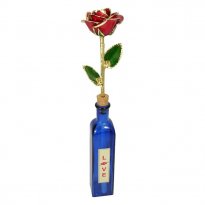 17" 24k Gold Rose with Personalized Message in a Bottle