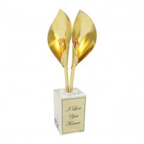 2 Anniversary Birthstone Calla Lilies in Personalized Vase