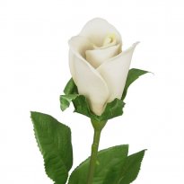 12" Capodimonte Porcelain White Rosebud Long Stem