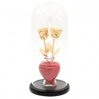 50th Anniversary Gift: 2 Real Enchanted 24k Gold Roses