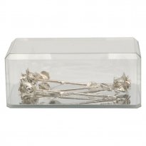20th Anniversary Gift: 3 Platinum Roses in Museum Case