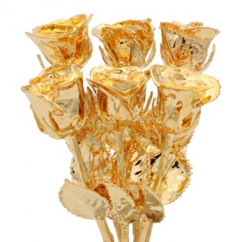 Gold Dipped Roses: Half Dozen 8" Rose Bouquet