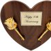 Image Thumbnail of: Personalized 50th Anniversary 24k Gold Roses on Heart Plaque