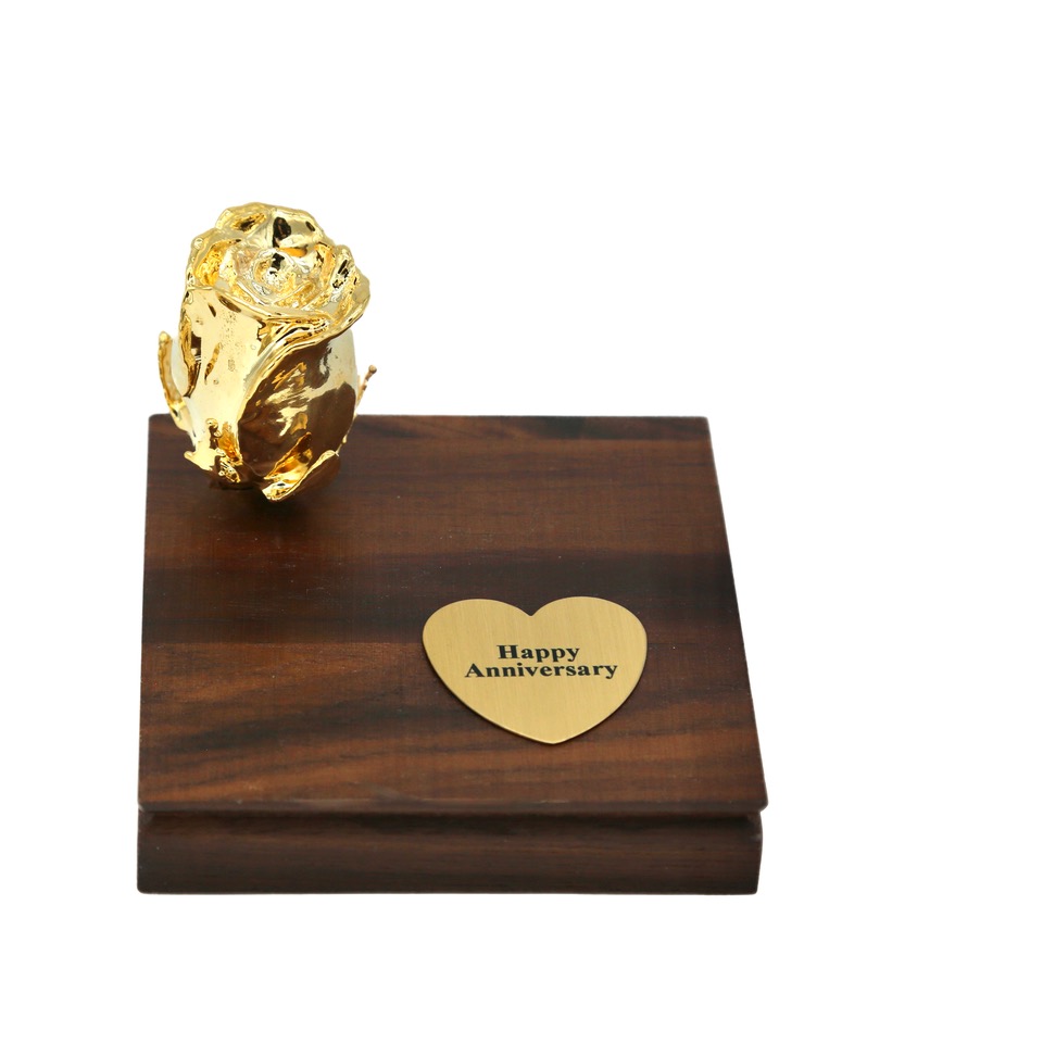 24kt Gold Rose Bud Personalized Desk Set