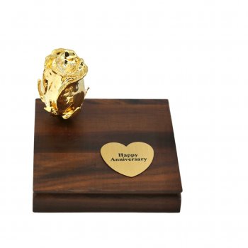 24kt Gold Rose Bud Personalized Desk Set