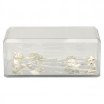 Three 14" 25th Anniversary Silver Roses in Museum Case