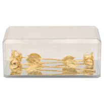 Three 14" 50th Anniversary Gold Roses in Museum Case