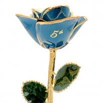 5th Anniversary Gift: Personalized Blue Sapphire Rose