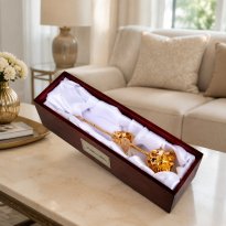 50th Anniversary Gift: Gold Dipped Rose in Rosewood Case