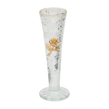 6" Crystal Vase with Mini Rose