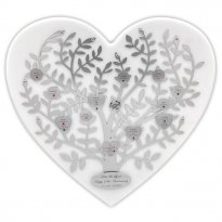 Silver/White Personalized 20th/25th Anniversary Family Tree Heart Plaque