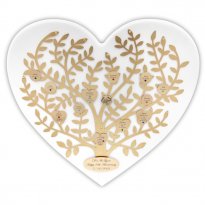 Personalized 50th Anniversary Gift Gold Family Tree White Heart Plaque