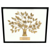50th Anniversary Gift: Engraved Gold Family Tree Frame