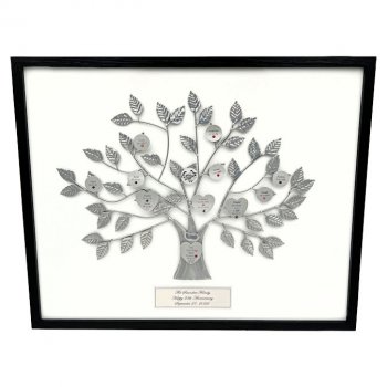 Silver 25th Anniversary Personalized Family Tree Frame