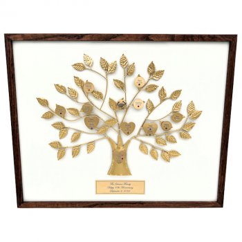 50th Anniversary Gift: Engraved Gold Family Tree Frame