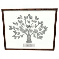 Silver 25th Anniversary Personalized Family Tree Frame
