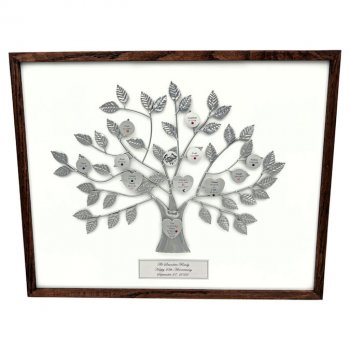 Silver 25th Anniversary Personalized Family Tree Frame