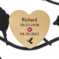 Angel and Death Date Engraved Family Tree Gold Heart