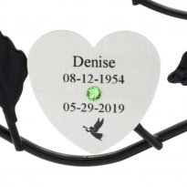 Angel and Death Date Engraved Family Tree Silver Heart