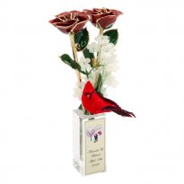Gold Trim Anniversary Roses of Love in Personalized Vase