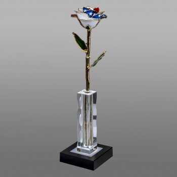 Illuminated 24k Gold American Liberty Rose in 5" Vase