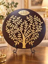 Engraved 50th Anniversary Gift Gold Heart Family Tree Plaque