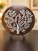 Engraved 25th Anniversary Gift Silver Heart Family Tree Plaque