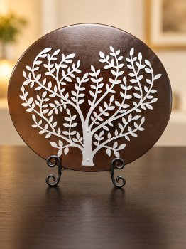 Engraved 25th Anniversary Gift Silver Heart Family Tree Plaque