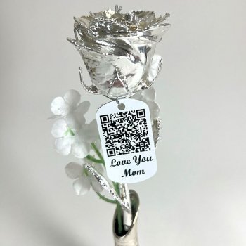 Silver Mother's Day Rose with Song