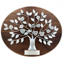 Personalized Silver Family Tree Plaque 20th/25th Anniversary Gift