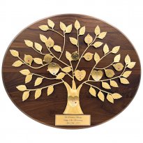 Engraved 50th Anniversary Gift Gold Family Tree Plaque