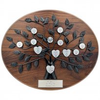 Engraved Family Tree Plaque with Silver Plate