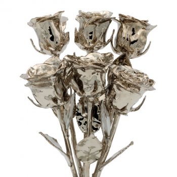 Platinum Dipped Roses: Half Dozen 8" Rose Bouquet