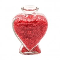 Glass Heart Bud Vase