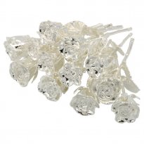 Silver Dipped Roses: 1 Dozen 8" Rose Bouquet