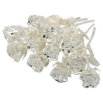 Silver Dipped Roses: 1 Dozen 8" Rose Bouquet
