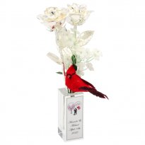 25th Anniversary Silver Roses of Love in Personalized Vase
