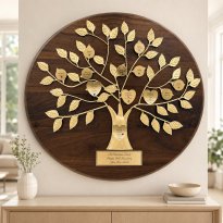 Engraved 50th Anniversary Gift Gold Family Tree Plaque